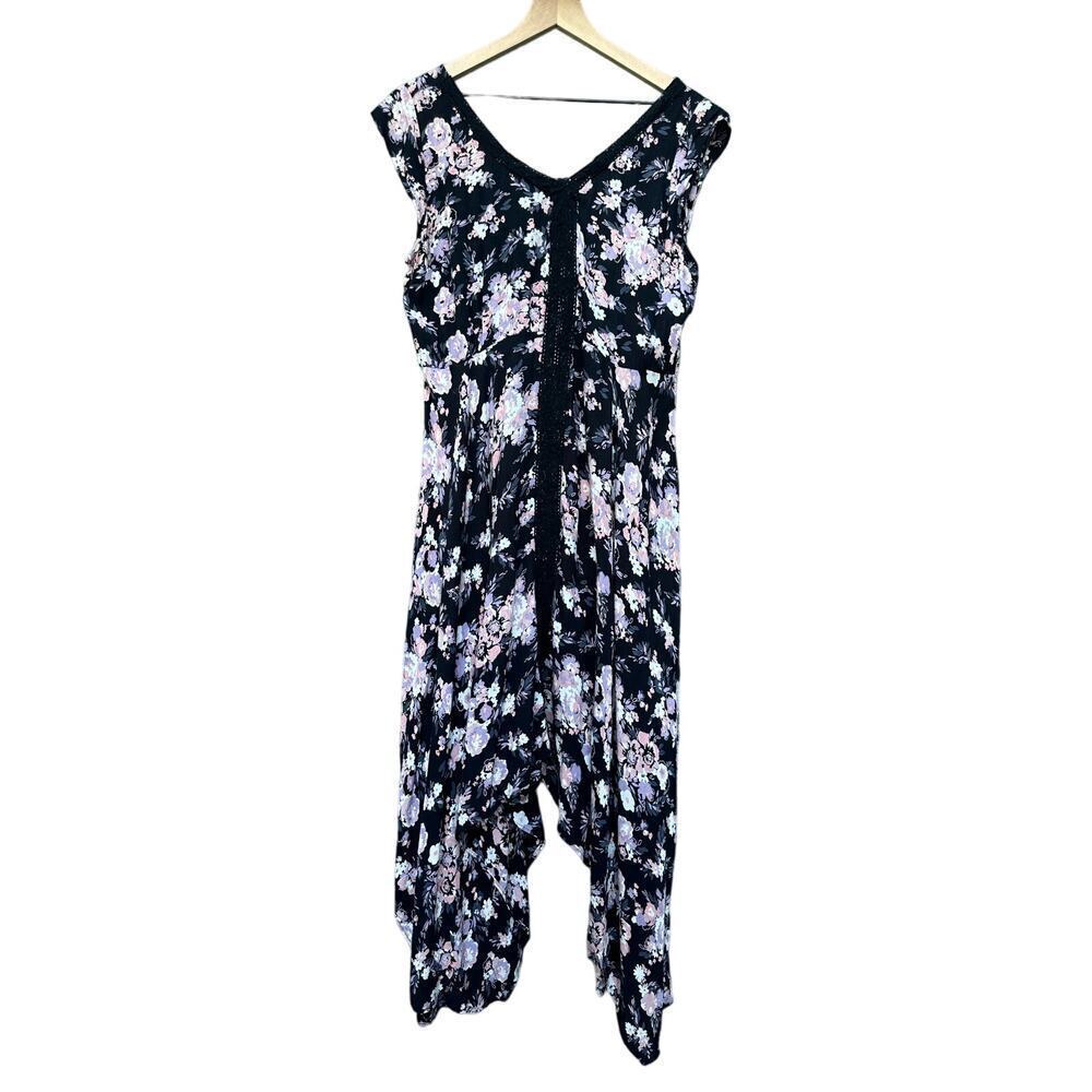 Lola P. Women’s Floral Midi Dress Size Small Short Sleeve Boho Style‎ Pre-Owned